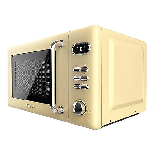 Cecotec Proclean 5110 20L Retro Beige 700W 5 Level Digital Microwave with Grill - 60 Minutes Timer - 8 Programmes and Defrost Mode - Vintage Beige