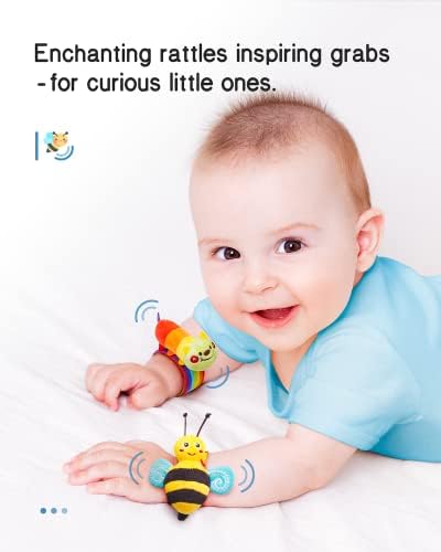 Infinno Wrist Rattle Socks and Foot Finder Baby Toy, Baby Toy, Educational Toy for Newborn Boys and Girls, 0-12 Months Baby Gifts for Baby Shower, Baby Birthday