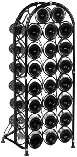 EasyPAG Metal 23 Bottles Wine Rack Freestanding Wine Holder Wine Rack Wine Holder Wine Storage Shelf Drinks Rack Floor Standing for Kitchen, Black