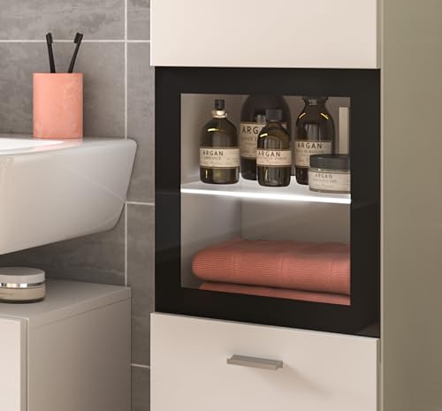 Boston Bathroom Cabinet, Standing Wall Cabinet, Hanging Cabinet, Wall Cabinet, Sonoma Oak Wood, Approx. 30 x 80 x 29 cm, Floor Standing/Hanging Mountable