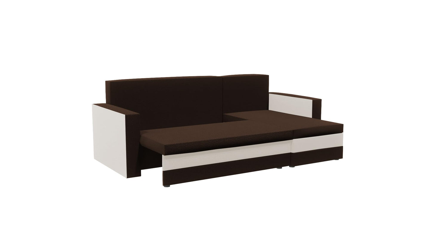 FORNIRO 24 Loft Ecksofa mit Schlaffunktion und Bettkasten - Sofa mit 3 Sitzen und Robustem Überzug - Universal Schlafcouch L-Form - Modern Couch - 225x130x75 cm - Schwarz-Türkis