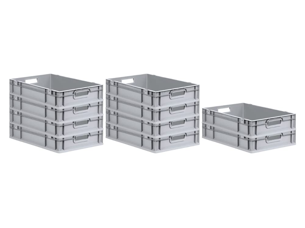 PROREGAL SuperSparSet 5 x Eurobox NextGen Economy | Closed Handles | H x W x D 17 x 30 x 40 cm | 16 Litres | Euro Container, Transport Box, Transport Container, Stacking Container