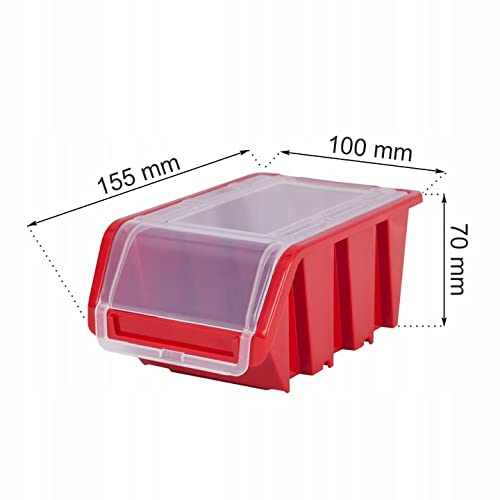 PAFEN Stacking Box Wall Shelf – 772 x 780 mm – Storage System 40 Pieces Boxes with Lid – Storage Shelf, Storage Boxes, Storage Boxes, Bulk Shelf, Black/Red