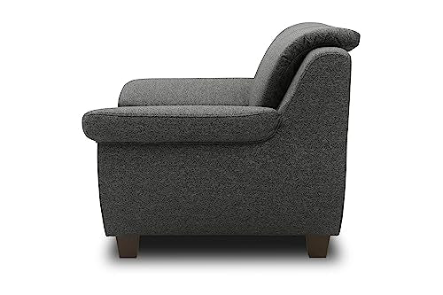 DOMO. collection Panama 3-Seater Sofa 3-Seater Couch Set 3-2-1 Anthracite 207 cm