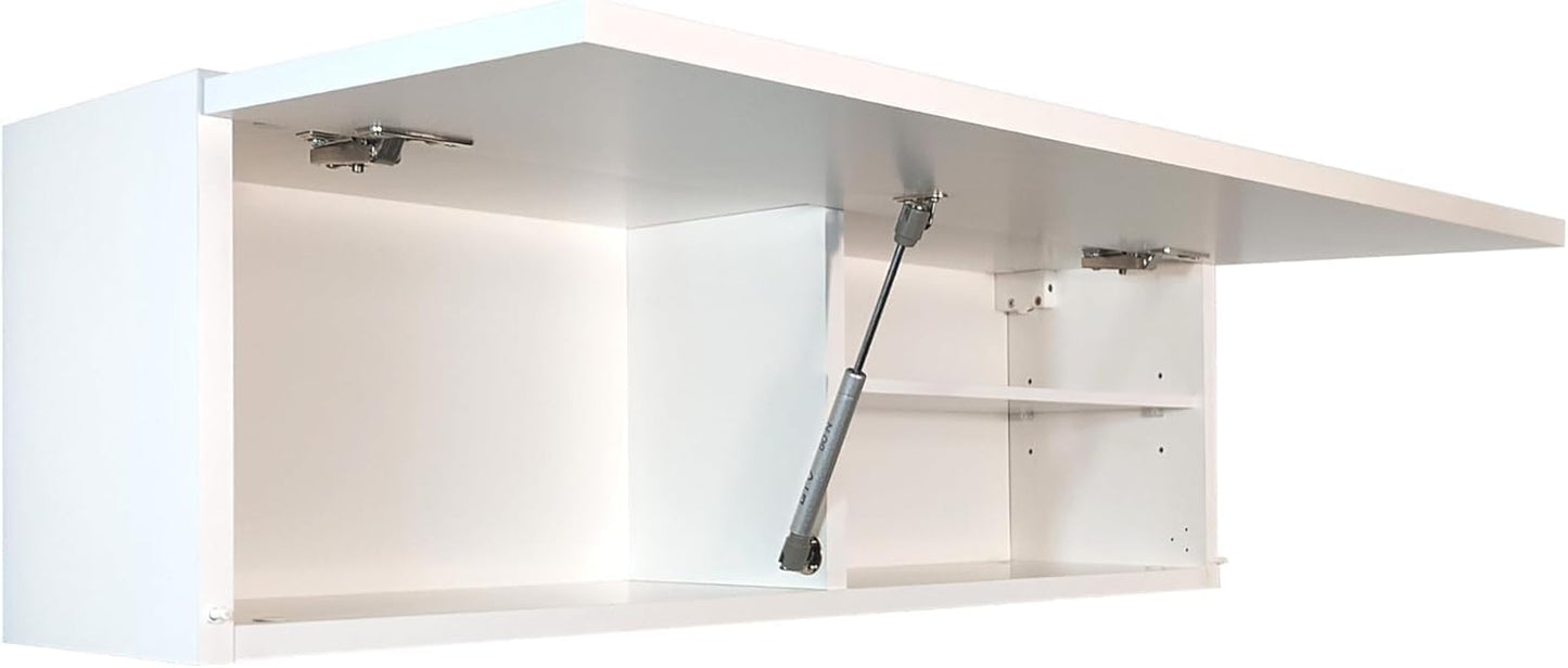 Laura Bathroom Cabinet Bathroom Furniture Folding Bathroom Wall Cabinet Telescopic Opening Matt White Dimensions 39 x 120 x 23 cm