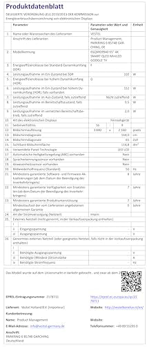 Vestel Fernseher 50 Zoll Smart TV Powered by TiVo, 4K UHD Fernseher mit Dolby Vision HDR, Dolby Atmos und integriertem Triple-Tuner, LED TV 50UT9740 schwarz