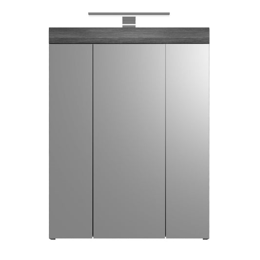 Badezimmer Scout X06B2723 Wall-Mounted Cupboard Wide Cabinet in Front White High Gloss Body Smoke Silver Nb. Approx. 74 x 79 x 24 cm