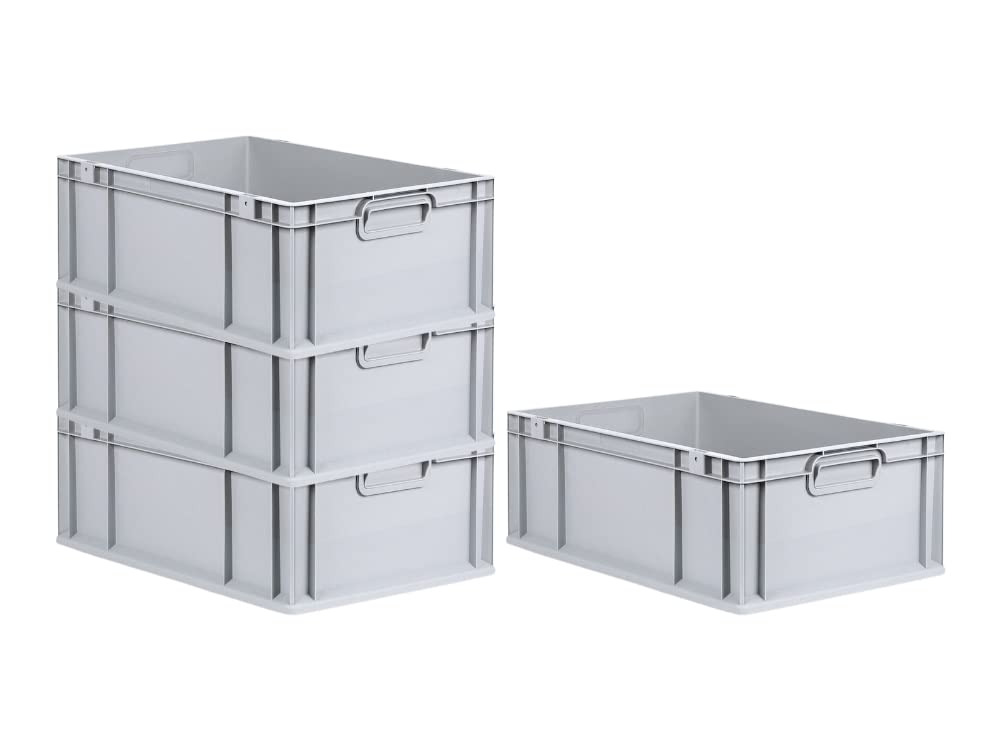 PROREGAL SuperSparSet 5 x Eurobox NextGen Economy | Closed Handles | H x W x D 17 x 30 x 40 cm | 16 Litres | Euro Container, Transport Box, Transport Container, Stacking Container