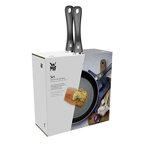 WMF Devil Pfannenset Induktion 3-teilig, Bratpfanne 24, 20, 28 cm, Induktion, Cromargan Edelstahl beschichtet, Kunststoffgriff