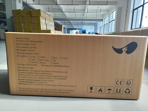 Hot Mom Pram Set with 360° Rotation Function, Combination Pushchair 3-in-1 Equipped with PU Tyres and Faux Leather Seat and Many Other Accessories, Dark Grey