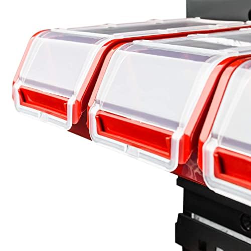 Wall Shelf with 40 Boxes with Lids, 80 x 80 cm, Stacking Boxes, Storage Bins, Storage System