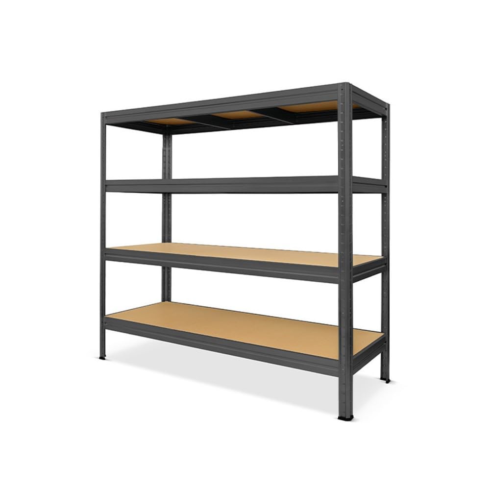 Heavy Duty Shelving Type S+ Black - 750 kg Load Capacity - H x W x D 180 x 90 x 60 cm - Boltless Shelving Unit with 5 Shelves - 150 kg Shelf Load - Made in EU - Sturdy Metal Shelf - Storage