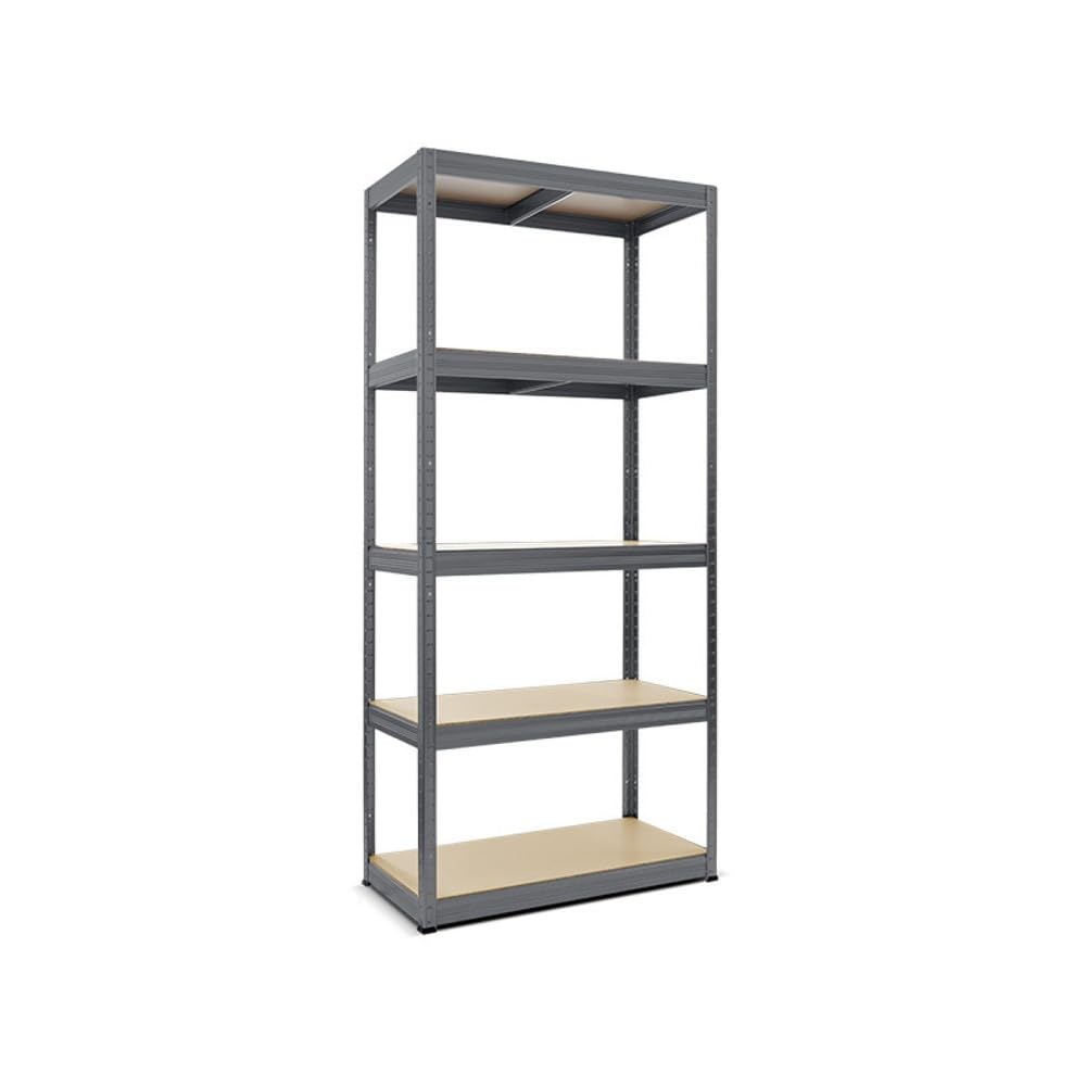 Heavy Duty Shelving Type S+ Black - 750 kg Load Capacity - H x W x D 180 x 90 x 60 cm - Boltless Shelving Unit with 5 Shelves - 150 kg Shelf Load - Made in EU - Sturdy Metal Shelf - Storage