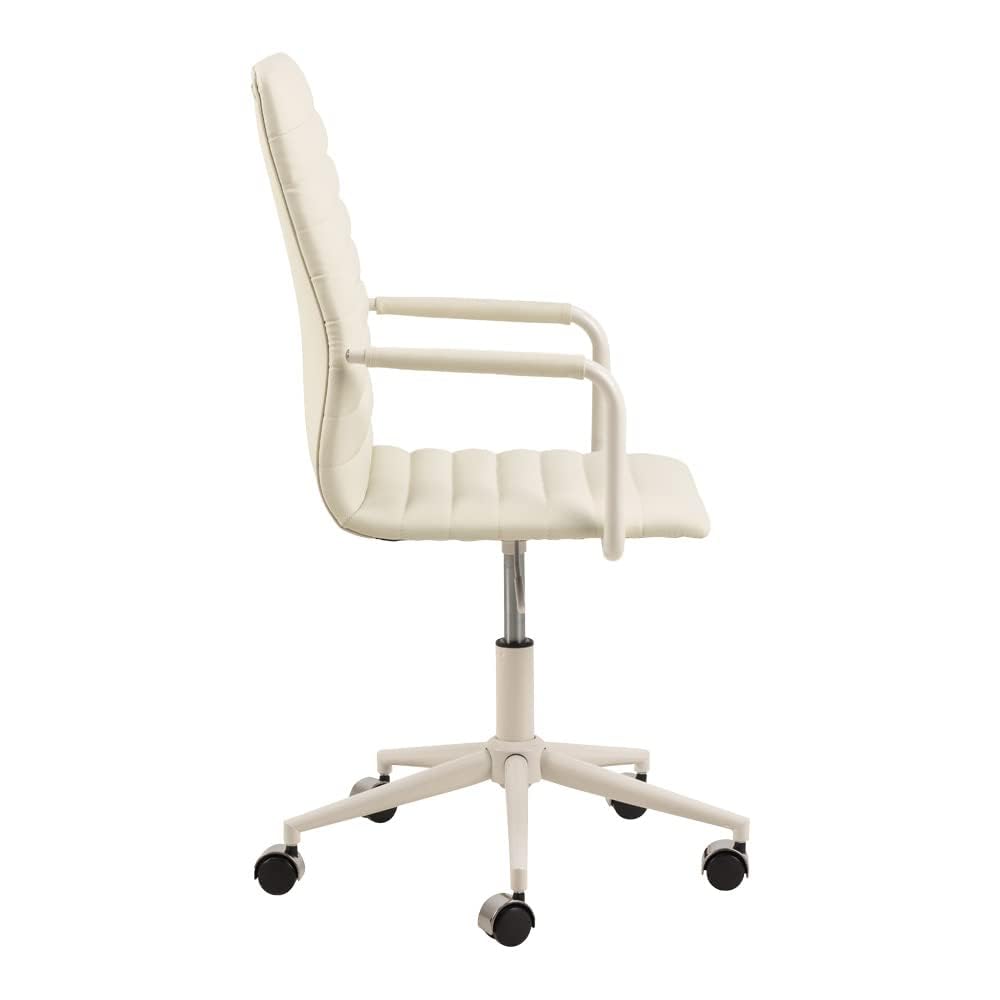 Amazon Basics White PU Leather Office Chair 58 x 58 x 103 cm