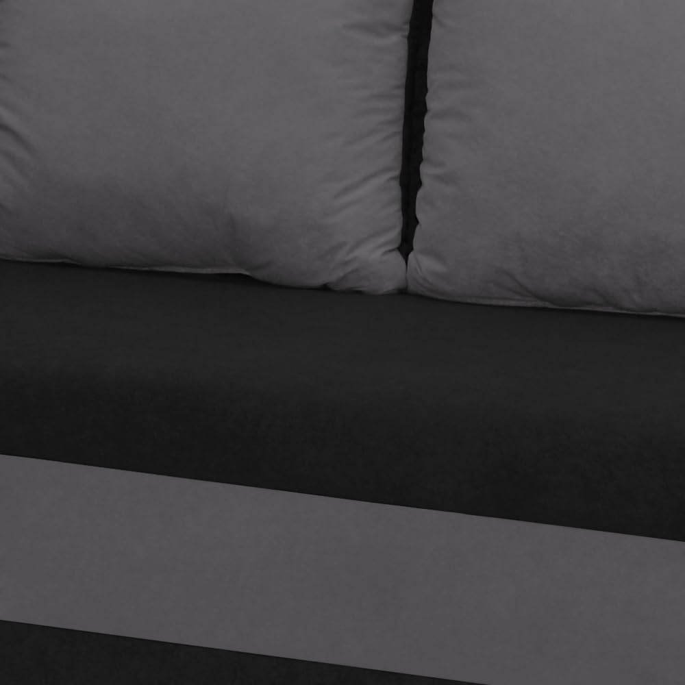 FORNIRO 24 Loft Ecksofa mit Schlaffunktion und Bettkasten - Sofa mit 3 Sitzen und Robustem Überzug - Universal Schlafcouch L-Form - Modern Couch - 225x130x75 cm - Schwarz-Türkis