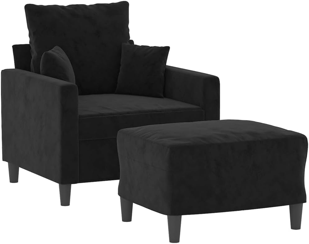 Willood 3-TLG. Sofagarnitur mit Kissen Dunkelgrau Samt,Sofa geeignet für Wohnzimmer, Sofa Set, mit Armlehnen und Kissen