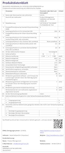 Vestel Fernseher 50 Zoll Smart TV Powered by TiVo, 4K UHD Fernseher mit Dolby Vision HDR, Dolby Atmos und integriertem Triple-Tuner, LED TV 50UT9740 schwarz