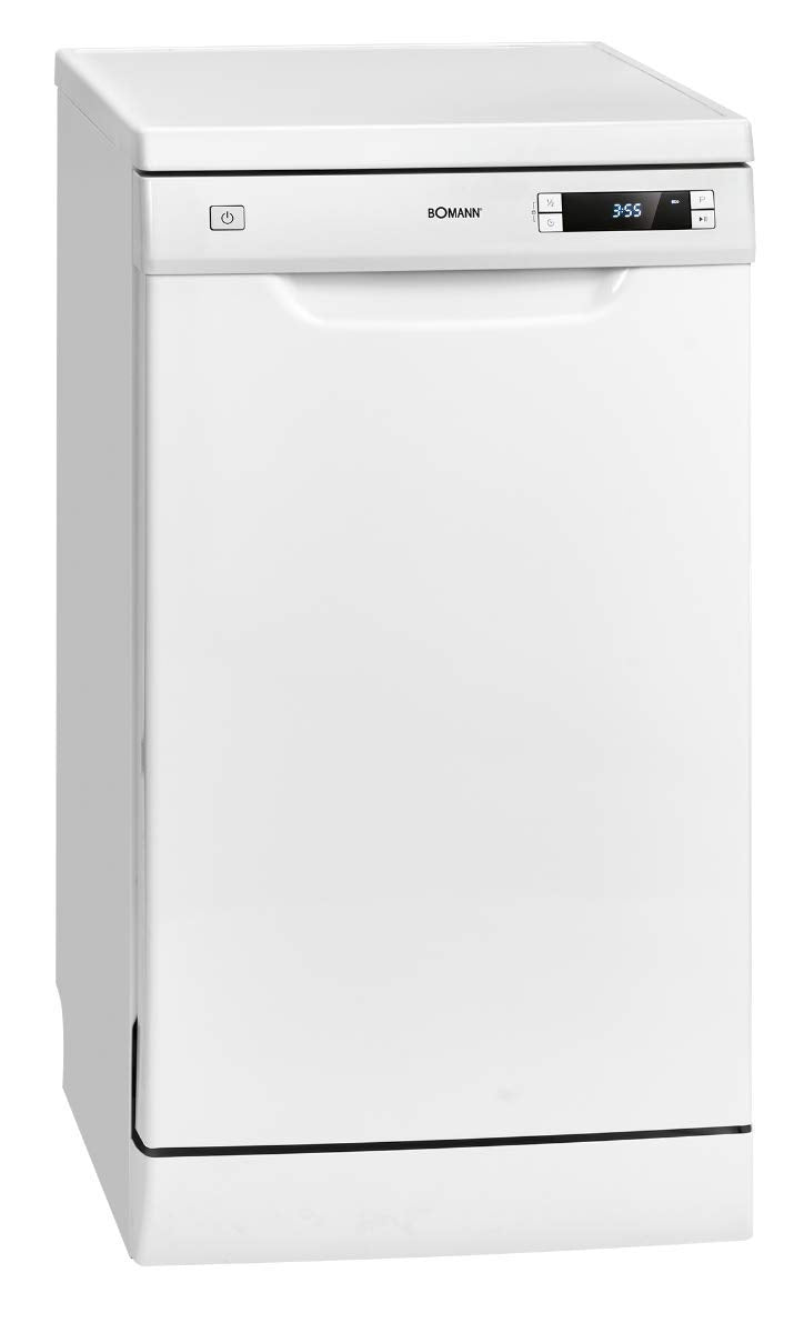 Bomann GSP 7418 Dishwasher, 10 Place Settings, Dishwasher Stand or Substructure, 7 Programmes & 2 Spray Levels, Dishwasher with Start Selection White
