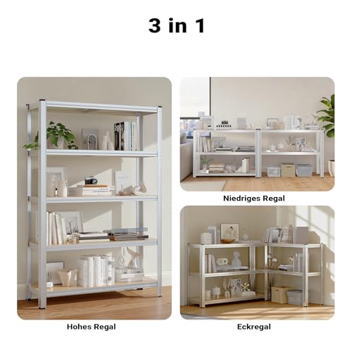 Wiltec Heavy Duty Shelving Unit 160 x 60 x 180 cm, 175 kg Shelf, Galvanised Steel, Load Shelving Unit with 4 Shelves, Workshop Shelving