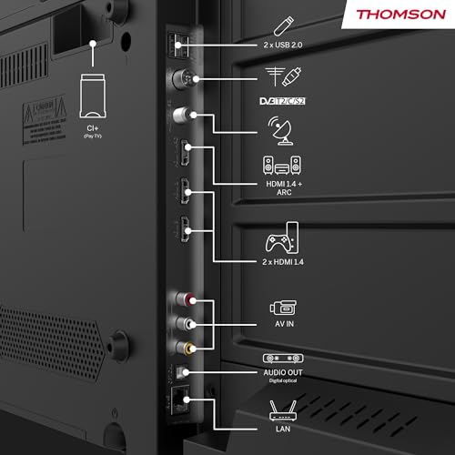 THOMSON 55QG6C14 QLED Plus Google Smart TV, Wi-Fi, Dolby Audio, Built-in Front Speaker, Bluetooth 5.1, Triple Tuner (Cable/Satellite/Antenna), HDMI, CI+, A+ Panel