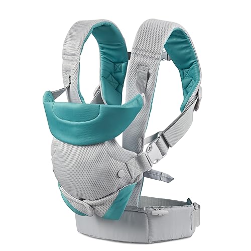 Infantino Flip Advanced 4-in-1 Ergonomic Convertible Baby Carrier with Inside and Out View, Front and Back, Portable for Newborns to Toddlers from 8-32 lbs, Grey