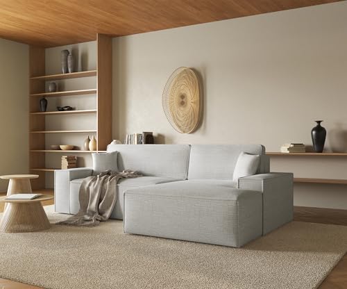 Selsey Sofa Corner Sofa Bed Couch with Storage Space Sleep Function Easy Care Polyurethane Foam L Shape Right Farese Beige Corduroy Look