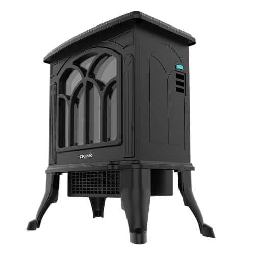 Cecotec Elektro-Standkamin ReadyWarm 2000 Flames. 2000 W, 2 Leistungsstufen, Einstellbarer Thermostat und Unabhängige Flammensteuerung, Abdeckungsbereich 25 m2