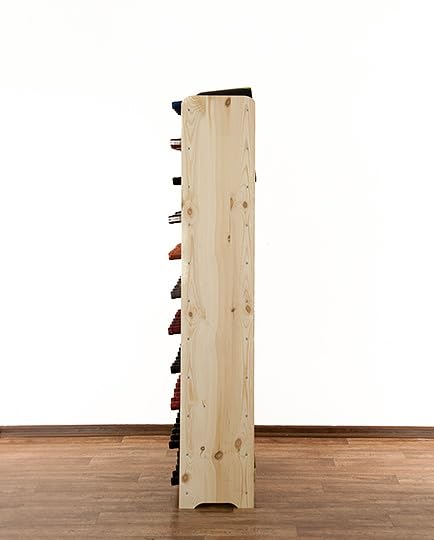 PROREGAL Weinregal PINOTWINE C | HxBxT 87,2x63,2x26,5cm | 42 Flaschen | Massives Kiefernholz | Natur unbehandelt | Weinhalter Weinständer Flaschenständer Flaschenregal Holzregal