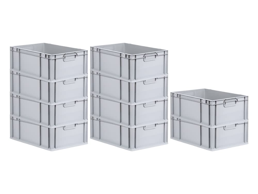 PROREGAL SuperSparSet 5 x Eurobox NextGen Economy | Closed Handles | H x W x D 17 x 30 x 40 cm | 16 Litres | Euro Container, Transport Box, Transport Container, Stacking Container