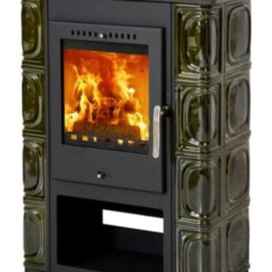 Borgholm Tiled Stove 7 kW Ceramic Olive Green