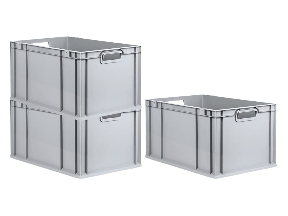 PROREGAL SuperSparSet 5 x Eurobox NextGen Economy | Closed Handles | H x W x D 17 x 30 x 40 cm | 16 Litres | Euro Container, Transport Box, Transport Container, Stacking Container