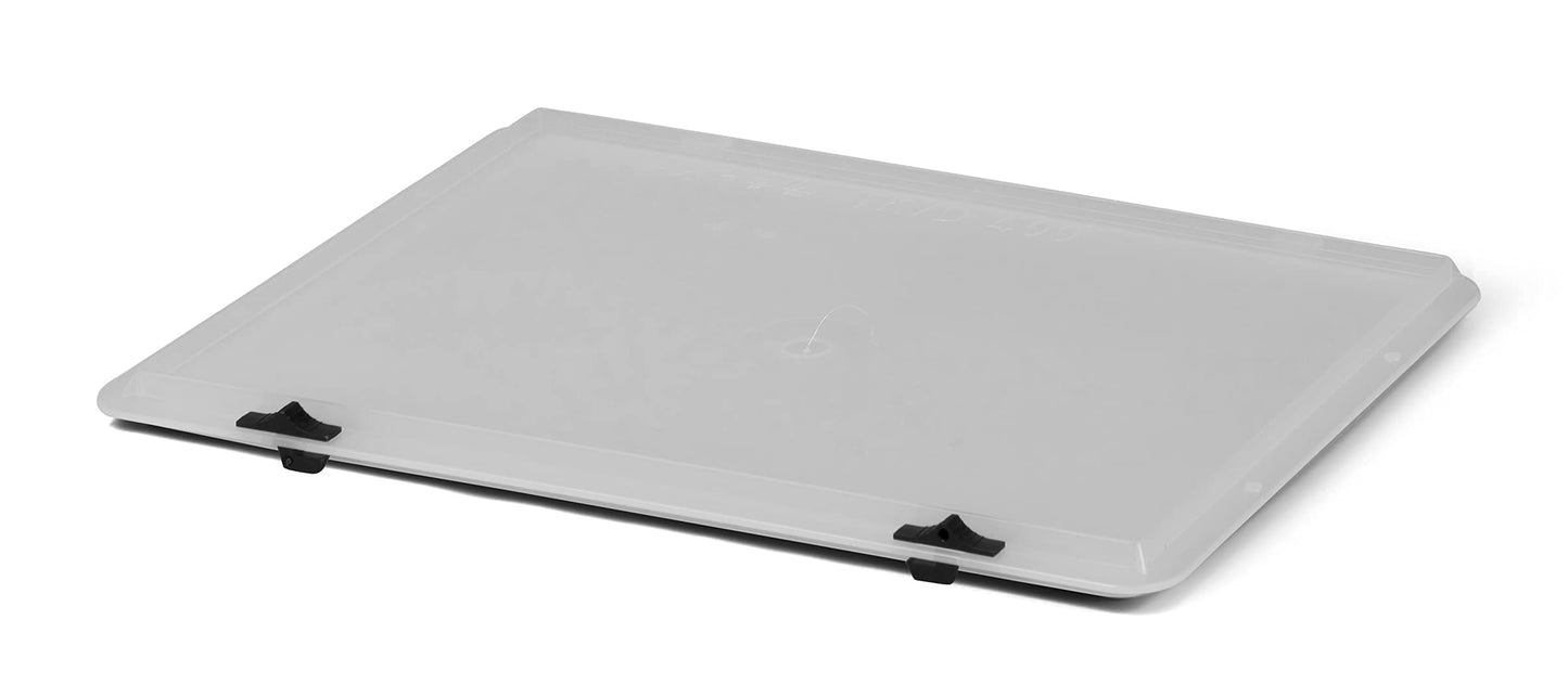 Design Eurobox Stacking Box Storage Container Plastic Box in 5 Colours and 16 Sizes with Transparent Lid (Matte) (Grey, 60 x 40 x 33 cm)