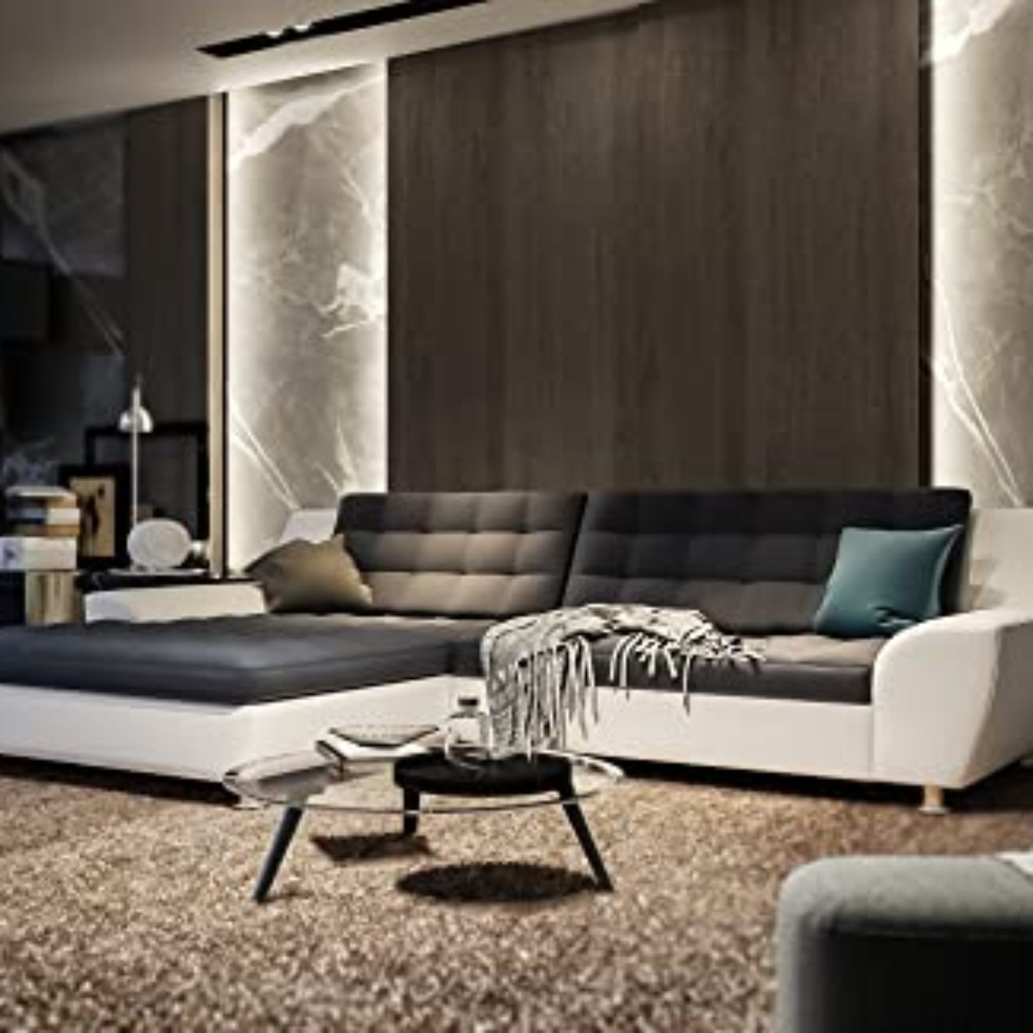 Domo Collection Morton Corner Sofa L-Shaped with Sleep Function