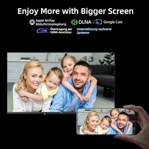 CHIQ L40FT 40 Zoll, Full HD, (100 cm) Smart Fernseher, HDR10, Dolby Audio & DBX-tv, Triple Tuner DVB-C/T2/S2, Integrierter Chromecast, Metall Randlos Design