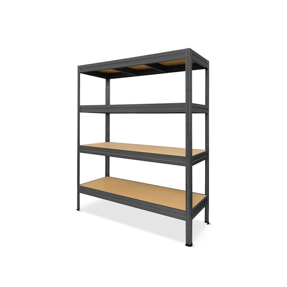 Heavy Duty Shelving Type S+ Black - 750 kg Load Capacity - H x W x D 180 x 90 x 60 cm - Boltless Shelving Unit with 5 Shelves - 150 kg Shelf Load - Made in EU - Sturdy Metal Shelf - Storage
