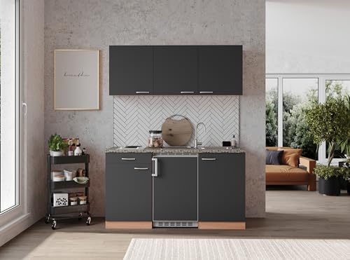 Respekta Gerda KB150BG Kitchen Unit with Electrical Appliances Width 150 cm Grey