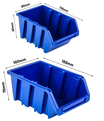 PAFEN Wall Shelf Stacking Boxes – 1152 x 780 mm – 114 Pieces Boxes Storage System Tool Hole Wall Chute Rack (Red)