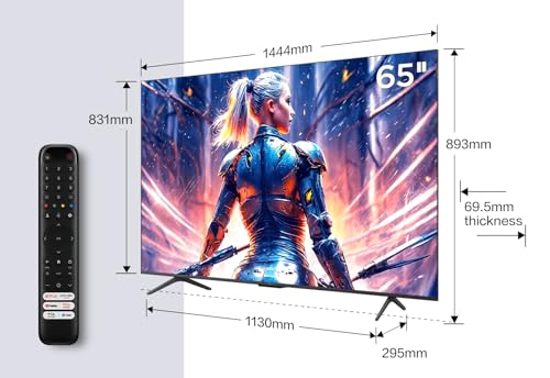 TCL 43T69C 43 Zoll QLED, Direct LED TV, 4K HDR TV, Smart Google TV (Dolby Vision & Atmos, Game Master, Motion Clarity, Kompatibel mit Google Assistant & Alexa)