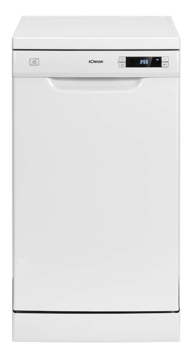 Bomann GSP 7418 Dishwasher, 10 Place Settings, Dishwasher Stand or Substructure, 7 Programmes & 2 Spray Levels, Dishwasher with Start Selection White