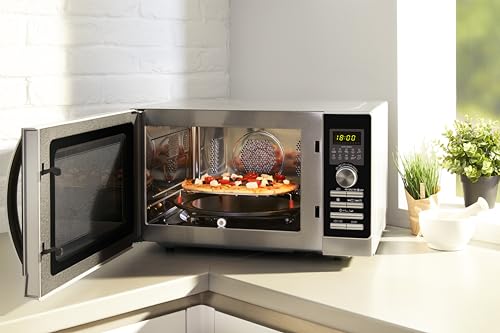 Sharp R843INW 3-in-1 microwave with hot air, grill and convection / 25 L / 800 W / 1000 W grill / 2500 convection / 10 automatic programs / pizza program / metal turntable (30 cm) / silver