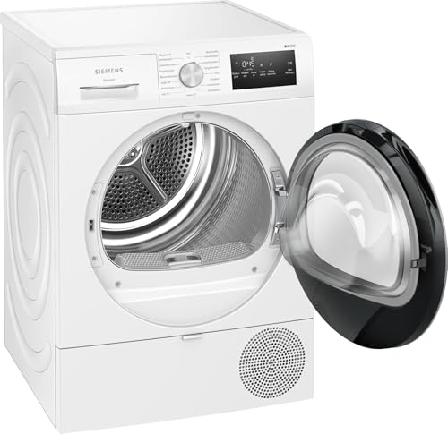 Siemens WT45HV0EM iQ300 Heat Pump Dryer, 8 kg, autoDry, super40 Programme, 63 dB, Touch LED Display, SoftDry, Outdoor Program, EasyClean Filter, Child Lock, White