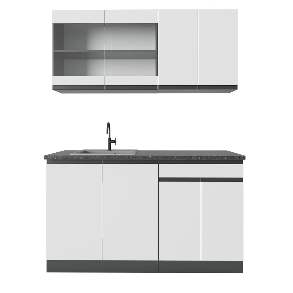 Vicco Single Kitchen R-Line, Goldkraft Oak/Anthracite, 140 cm, AP Anthracite