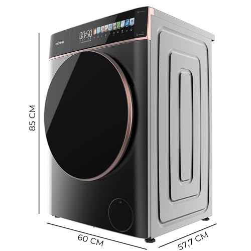 Cecotec Washing Machine 10 kg Front Loader Bolero Dress Code 10950 Car Socket Inverter 3D Steel A. 1400 rpm, Matrix Display 9.2 Inches, 16 Prog, Low Consumption, Inverter Plus Motor, Auto Dosage,
