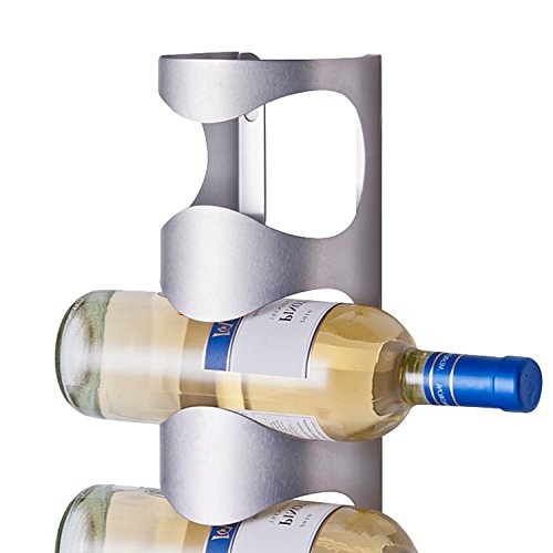 Zeller 27365 Wall Bottle Holder Stainless Steel 11.5 x 9.8 x 45 cm