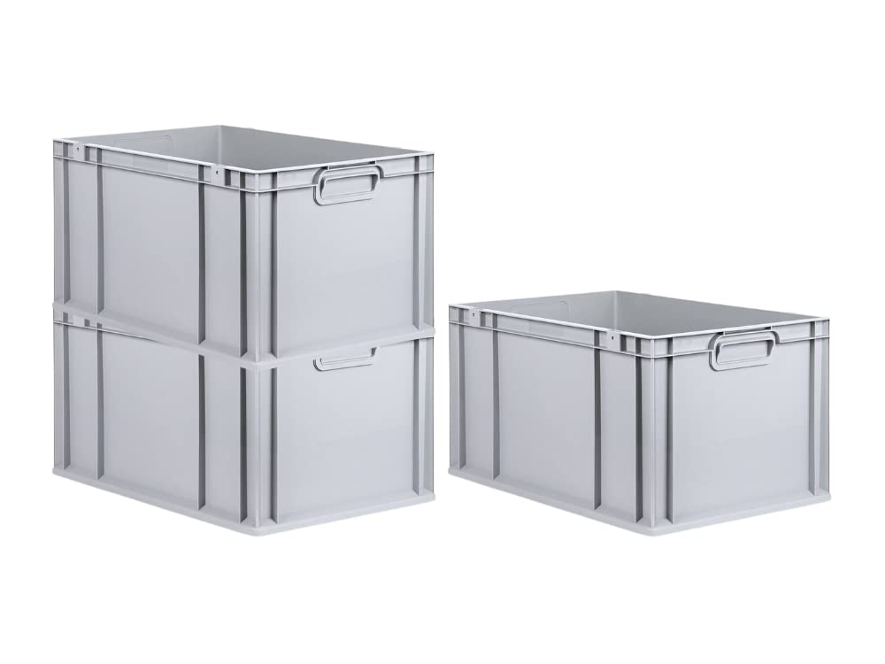 PROREGAL SuperSparSet 5 x Eurobox NextGen Economy | Closed Handles | H x W x D 17 x 30 x 40 cm | 16 Litres | Euro Container, Transport Box, Transport Container, Stacking Container