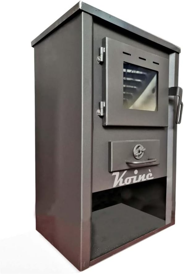 Fraschetti K-Line Koine Wood Stove Anthracite Stainless Steel 7 kW Wood for Rooms up to 300 m²