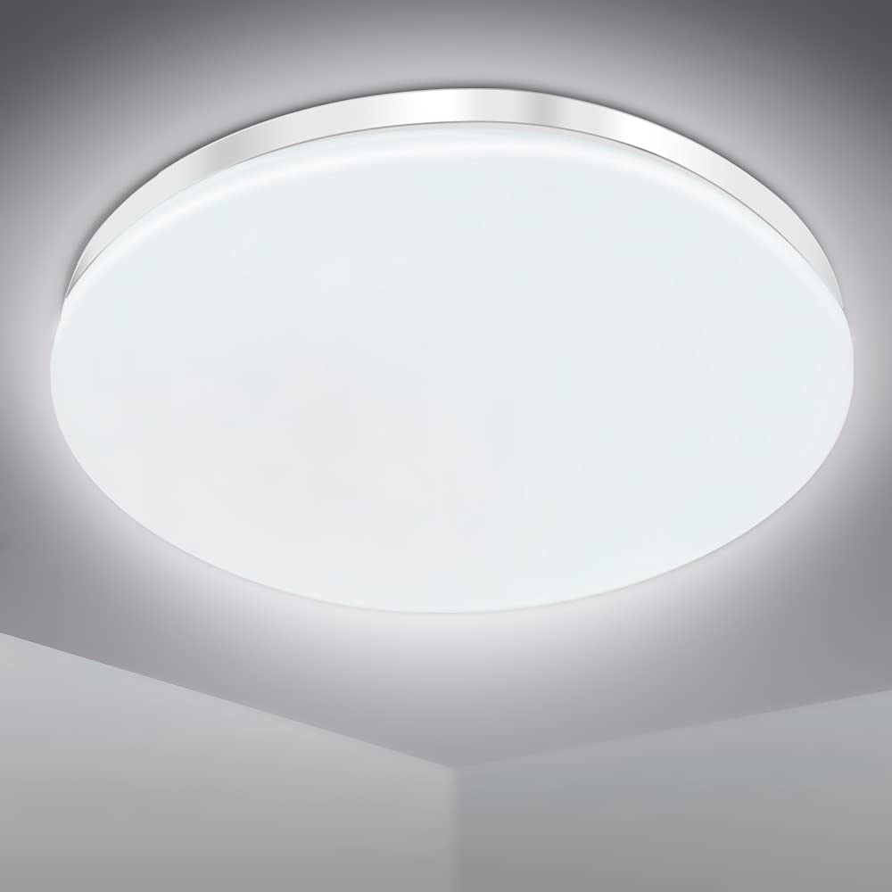 EXTRASTAR Ceiling Light 24 W LED Ceiling Light 35 cm Ultra Thin Modern 6500 K Cool White 1900 LM Ceiling Lighting, Diamond Stripe UFO Panel, Ceiling Light is Suitable for Living Room, Kitchen,