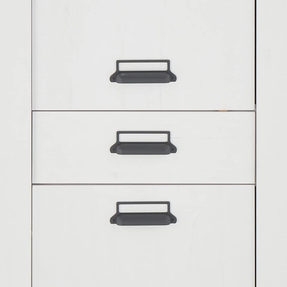 Lomadox Kitchen Furniture Set 5 Pieces in Pine White with Anthracite Kitchen Cabinet Kitchen Furniture Modern Wall Shelf Sink Storage Cabinet