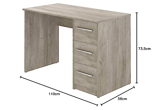 Amazon brand - Movian Idro modern desk, computer desk with 3 drawers, 56 x 110 x 73.5, white