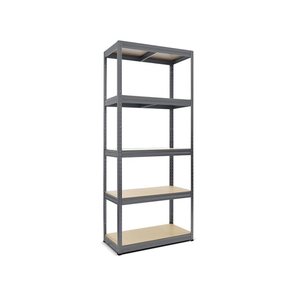 Heavy Duty Shelving Type S+ Black - 750 kg Load Capacity - H x W x D 180 x 90 x 60 cm - Boltless Shelving Unit with 5 Shelves - 150 kg Shelf Load - Made in EU - Sturdy Metal Shelf - Storage
